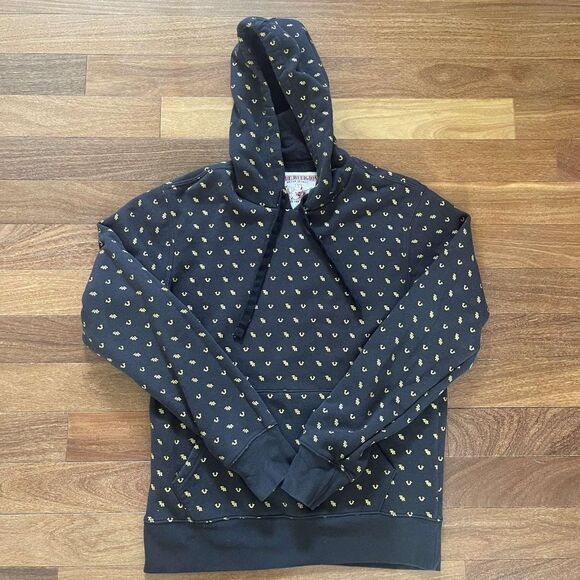 True Religion Men's Black and Gold Hoodie - Picture 2 of 3